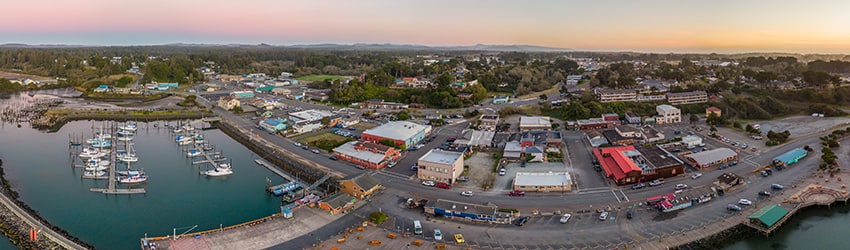 Over Bandon Harbor at Sunset, Bandon OR