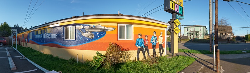 Murals at the Itty Bitty Inn, North Bend OR