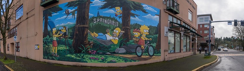 The Official Simpsons Mural, Downtown Springfield OR