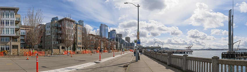 Alaskan Way at Lenora St, Seattle WA