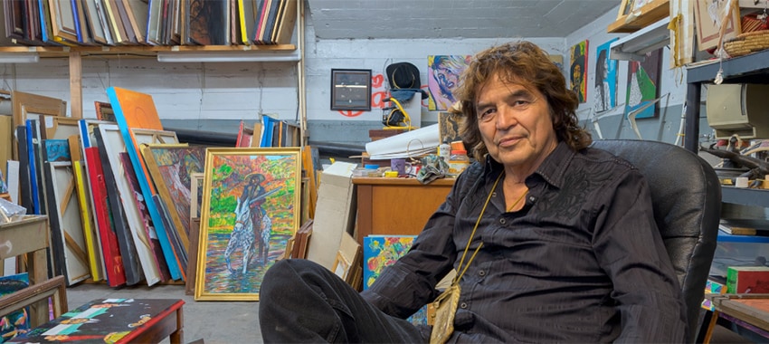 Artist Jim Covarrubias in his Studio, Phoenix AZ