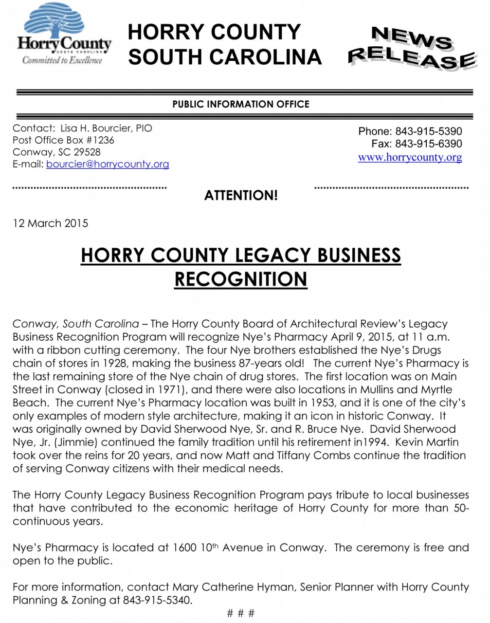 microsoft word press release conway chamber of commerce