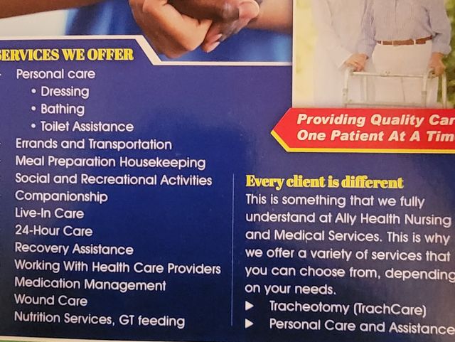 Gallery Image for ALLY HEALTH NURSING & MEDICAL SERVICES in LANDOVER, MD