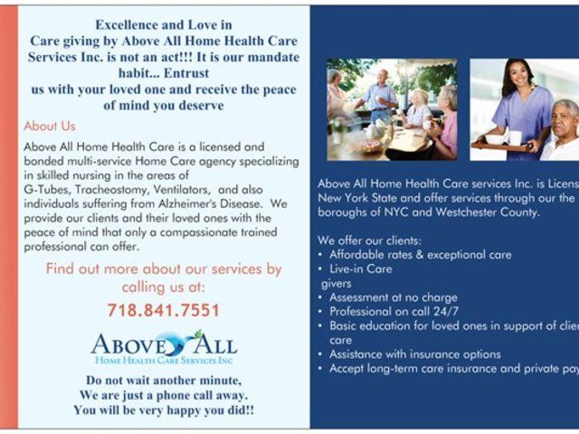 Gallery Image for Above All Home Health Care Services Inc. in Rego Park, NY