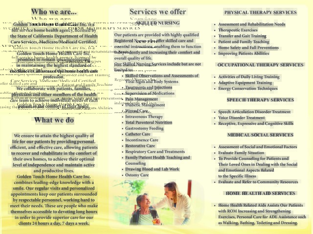 Gallery Image for GOLDEN TOUCH HOME HEALTH CARE, INC in GRANADA HILLS, CA