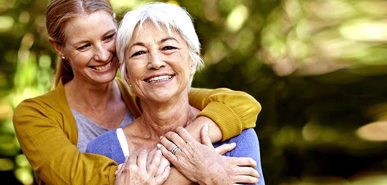 Woman Hugging Her Mother