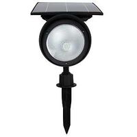 Boston Harbor 26526 Solar Spotlight, Ni-Mh Battery, 3.2 V 18650 Battery, 6-Lamp, SMD Lamp, Plastic Fixture, Black