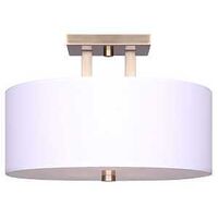 Canarm RIVER ISF578A03GD Semi-Flush Mount Light, 120 V, 180 W, 3-Lamp, Type A Lamp, Steel Fixture, Gold Fixture