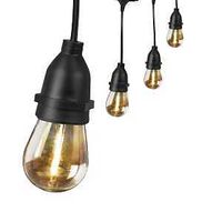 Feit Electric 72122 String Light Set, 120 V, 1 W, 12-Lamp, LED Lamp, Amber, 11,000 hr Average Life, 20 ft L