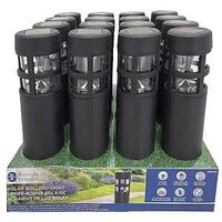 Boston Harbor 26075 Solar Bollard Light Plastic Black, NI-Mh Battery, AA Battery, 1-Lamp, Plastic Fixture, Black
