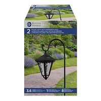 Boston Harbor 26056 Solar Shepard's Hook Coach Light, NI-Mh Battery, AA Battery, 1 -Lamp, Plastic Fixture, Black