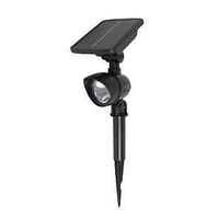 Boston Harbor 26079 Solar Spotlight, Li-Ion Battery, 18650 Battery, 7-Lamp, Plastic Fixture, Black