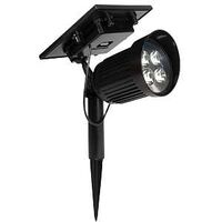 Boston Harbor 26080 Solar Spotlight, Li-Ion Battery, 18650 Battery, 8-Lamp, Plastic Fixture, Black