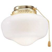 Boston Harbor CF-9SLK-PB Schoolhouse Light Kit, Opal Glass, Polished Brass, Polished Brass