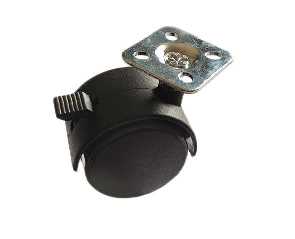 CASTER PLATE+BRAKE 40MM BLACK - Featured Image