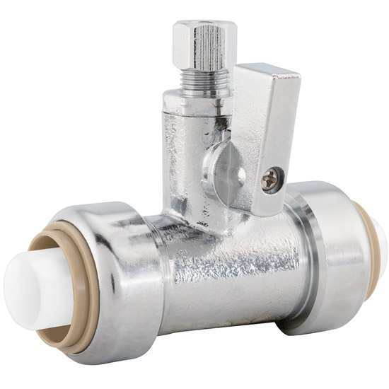 Jones Stephens C77445LFC PlumBite 3/4 in. x 3/4 in. x 1/4 in. Compression Push On Stop Tee, Bag of 1