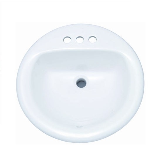 PROFLO PF194RWH Rockaway 19 in. Drop-in Vitreous China Bathroom Sink with 4 in. Centerset, White