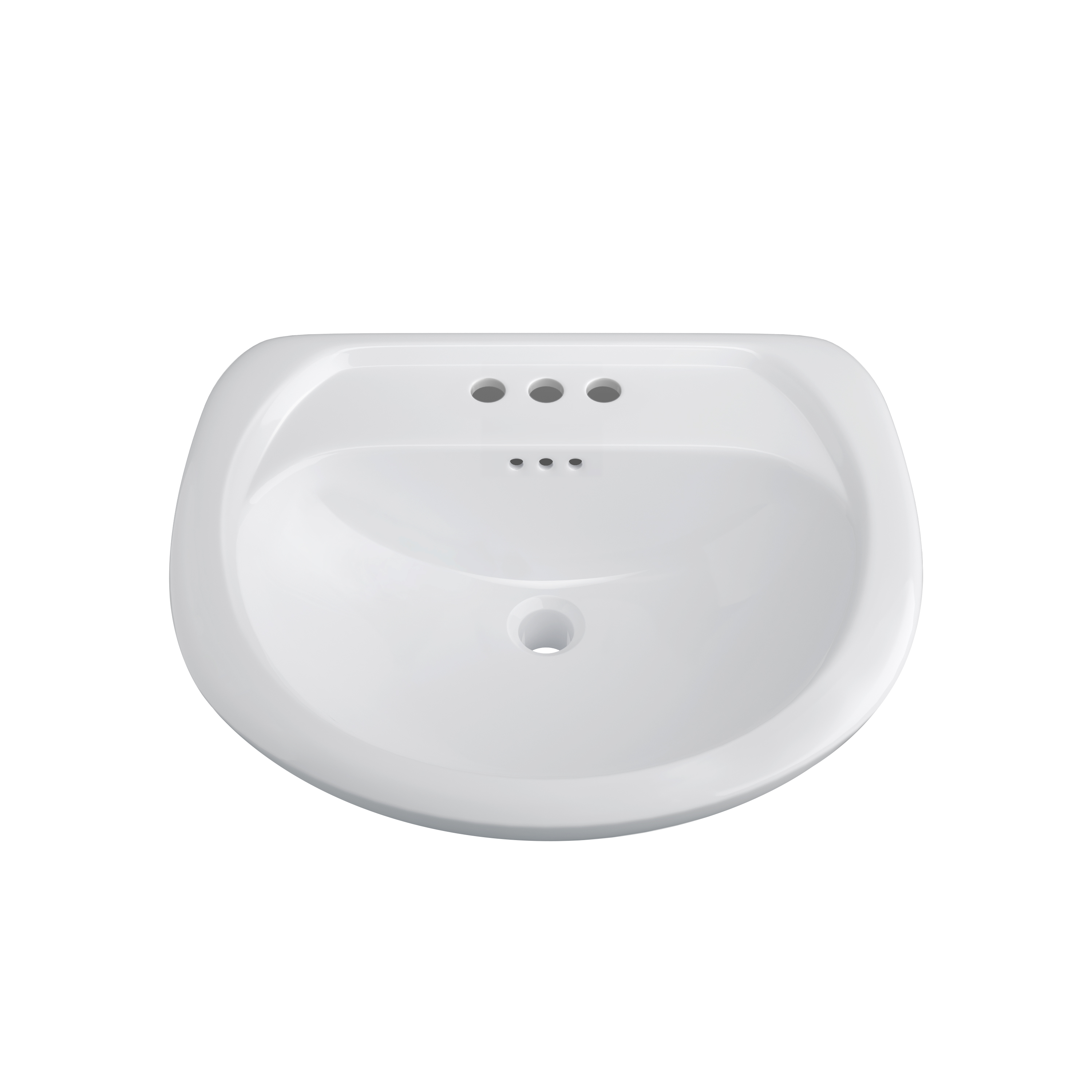 PROFLO PF4004WH Lisbon Valley 24 in. x 20 in. Pedestal Vitreous China Bathroom Sink, White