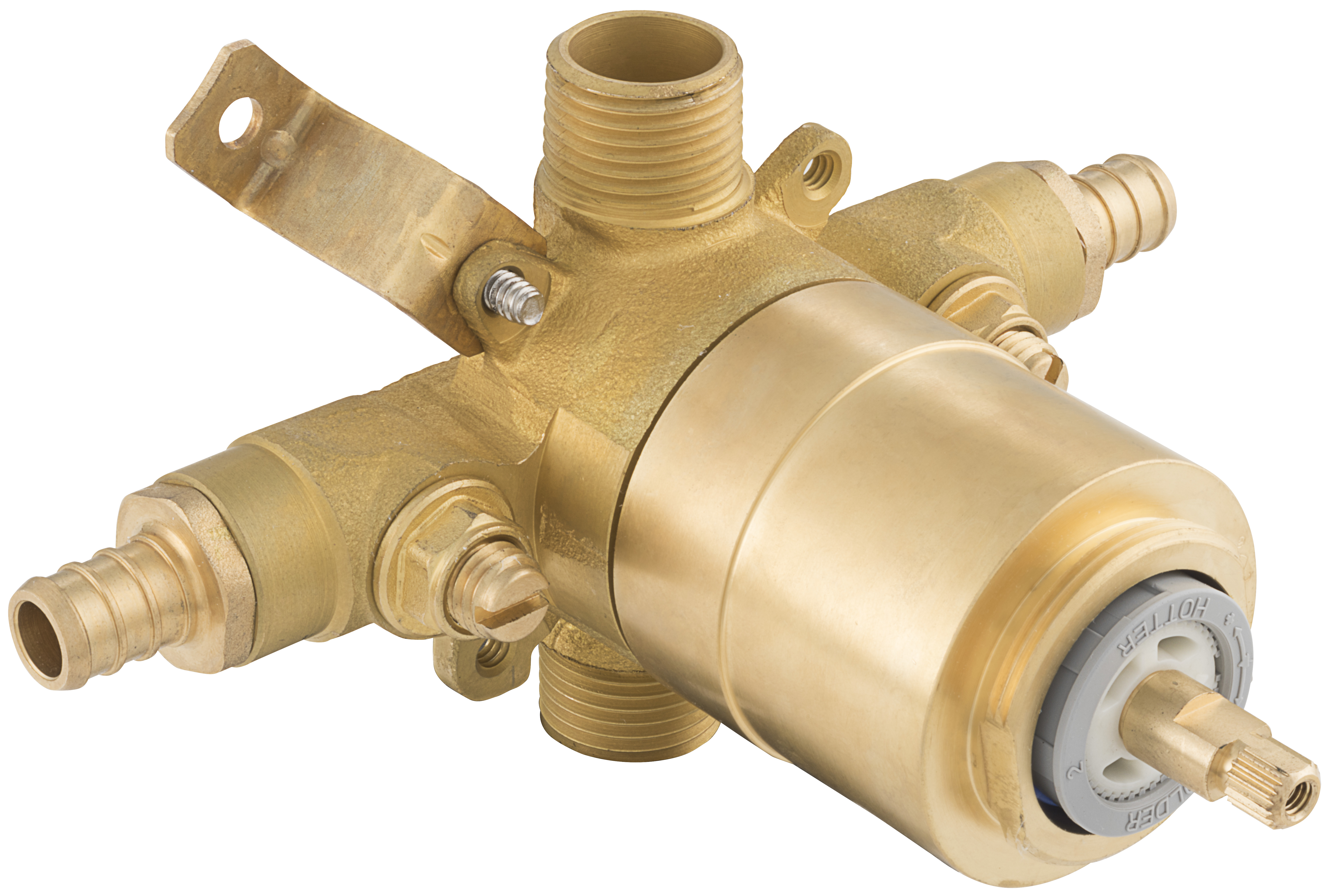 PROFLO PF4001P Accufit 1/2 in. PEX Crimp Connection Pressure Balancing Valve with Stops, Brass