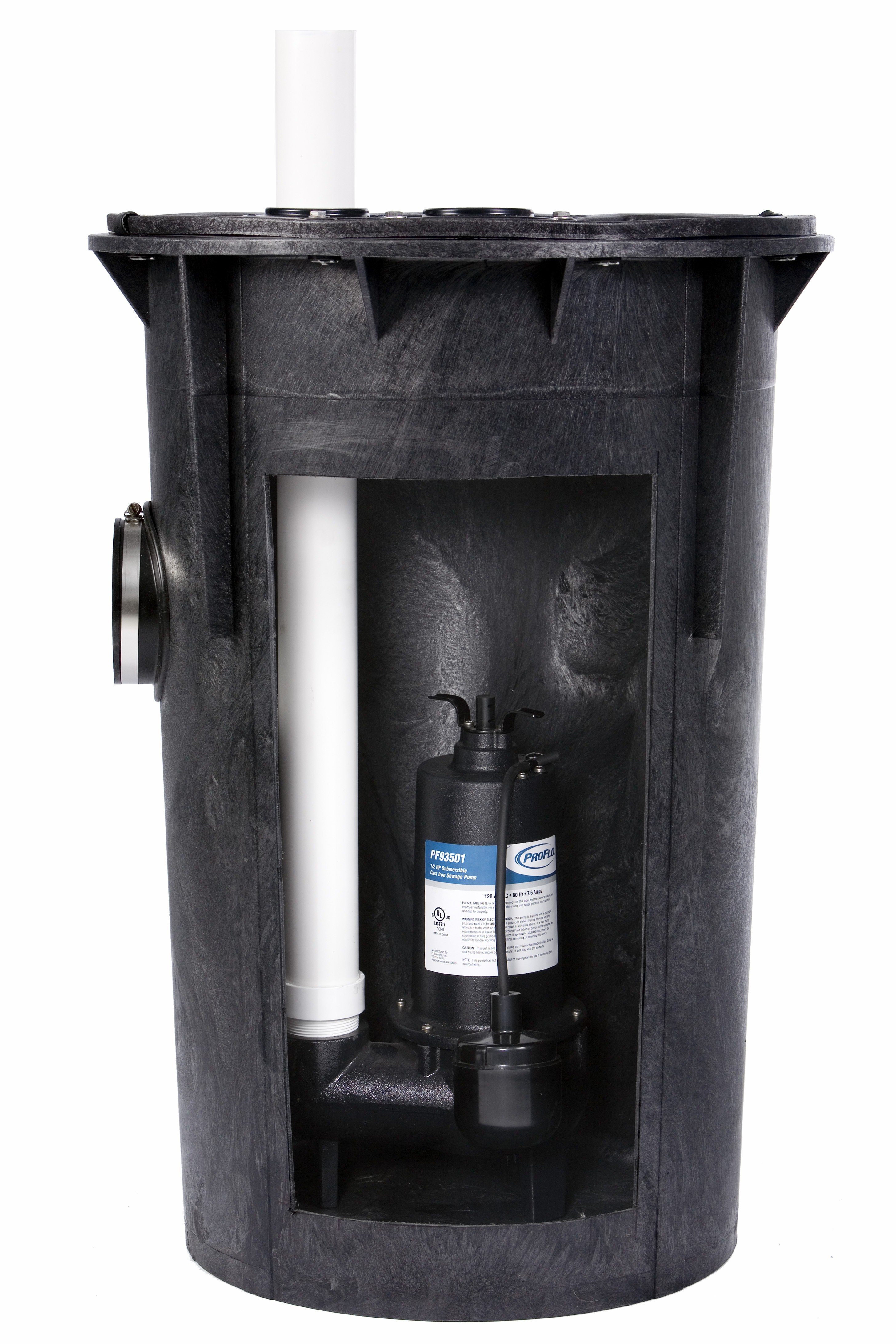 PROFLO PF93015 12V 1/2 hp Stainless Steel Tethered Sewage Pump System with PF93501 Pump, 7.6 A