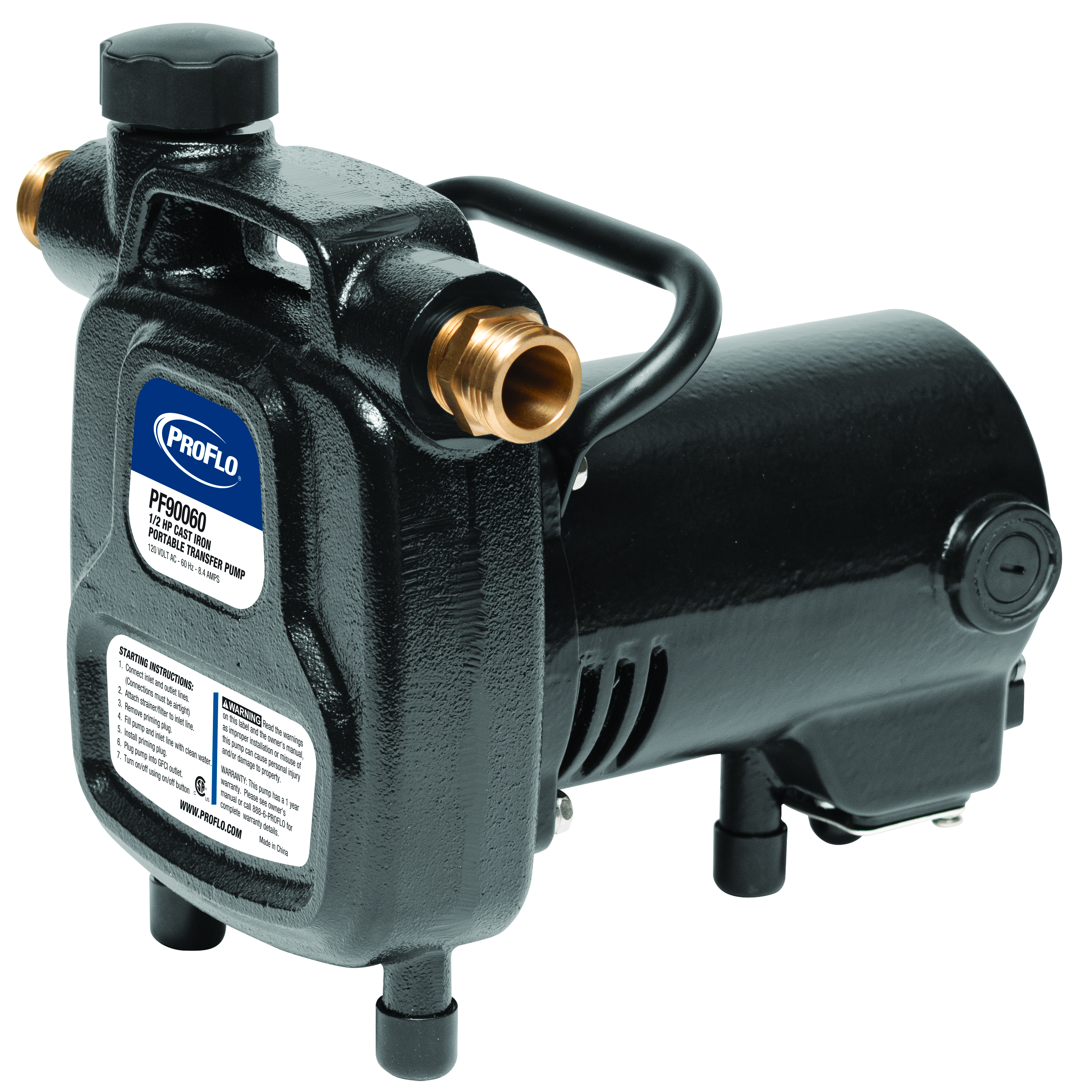 PROFLO PF90060 1/2 hp Cast Iron Portable Electric Transfer Pump