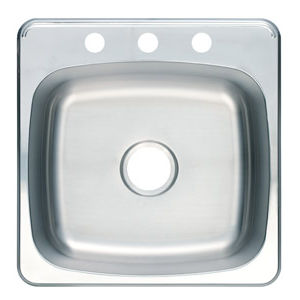 PROFLO PFT212173 19-7/8 in. x 20-1/2 in. 3 Hole Stainless Steel Drop-in Single Bowl Kitchen Sink