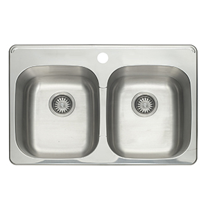 PROFLO PFT312181 31-3/8 in. x 20-5/8 in. Drop-in Stainless Steel Dual Bowl Kitchen Sink
