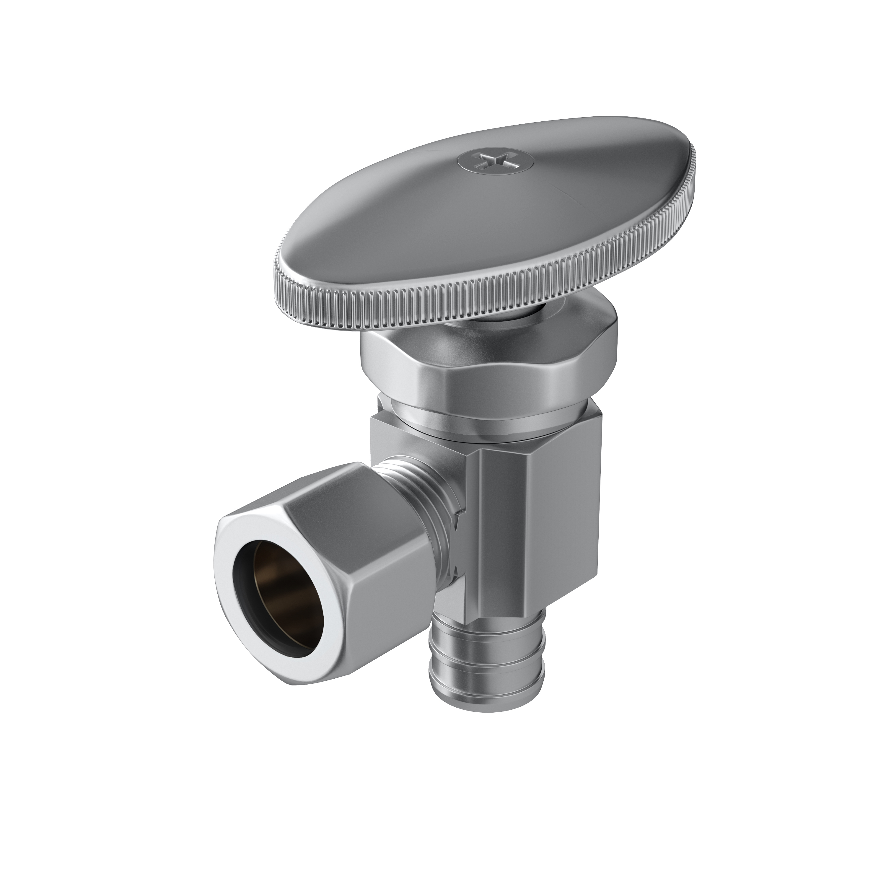 PROFLO PFXAP32C 1/2 in. x 3/8 in. PEX x Compression Brass Lead Free Angle Stop Valve, Chrome Plated
