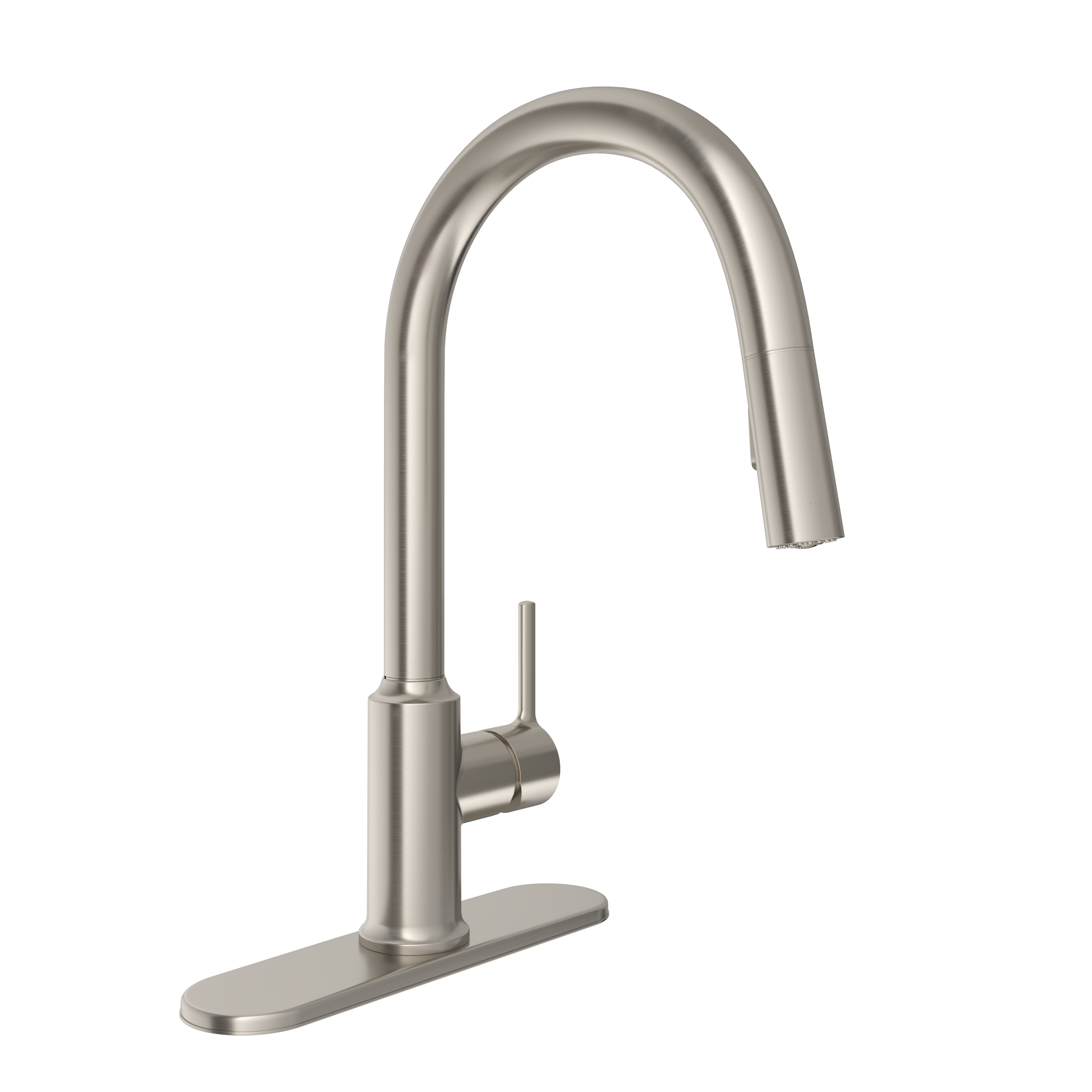 PROFLO PFXC4027ZBN Loftus Series Lead Free 1.5 gpm Single Handle Lever Pull Down Kitchen Faucet, Brushed Nickel