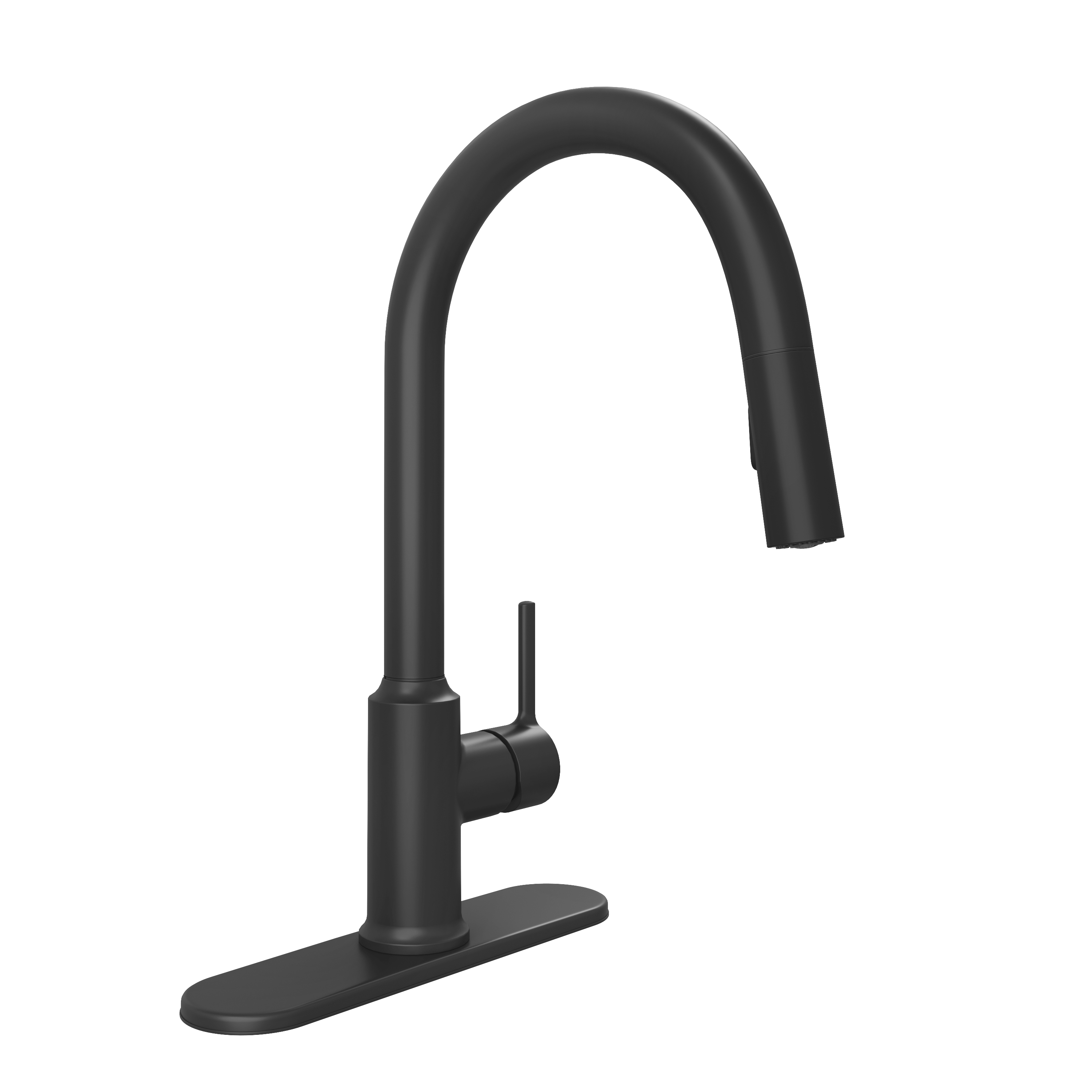 PROFLO PFXC4027MB Loftus Series Lead Free 1.5 gpm Single Handle Lever Pull Down Kitchen Faucet, Matte Black