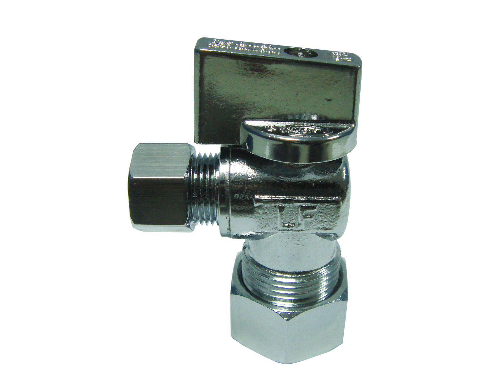 PROFLO PFXQAC32C Lead Free 5/8 in. x 3/8 in. Compression x Compression Brass Quarter Angle Valve, Chrome Plated