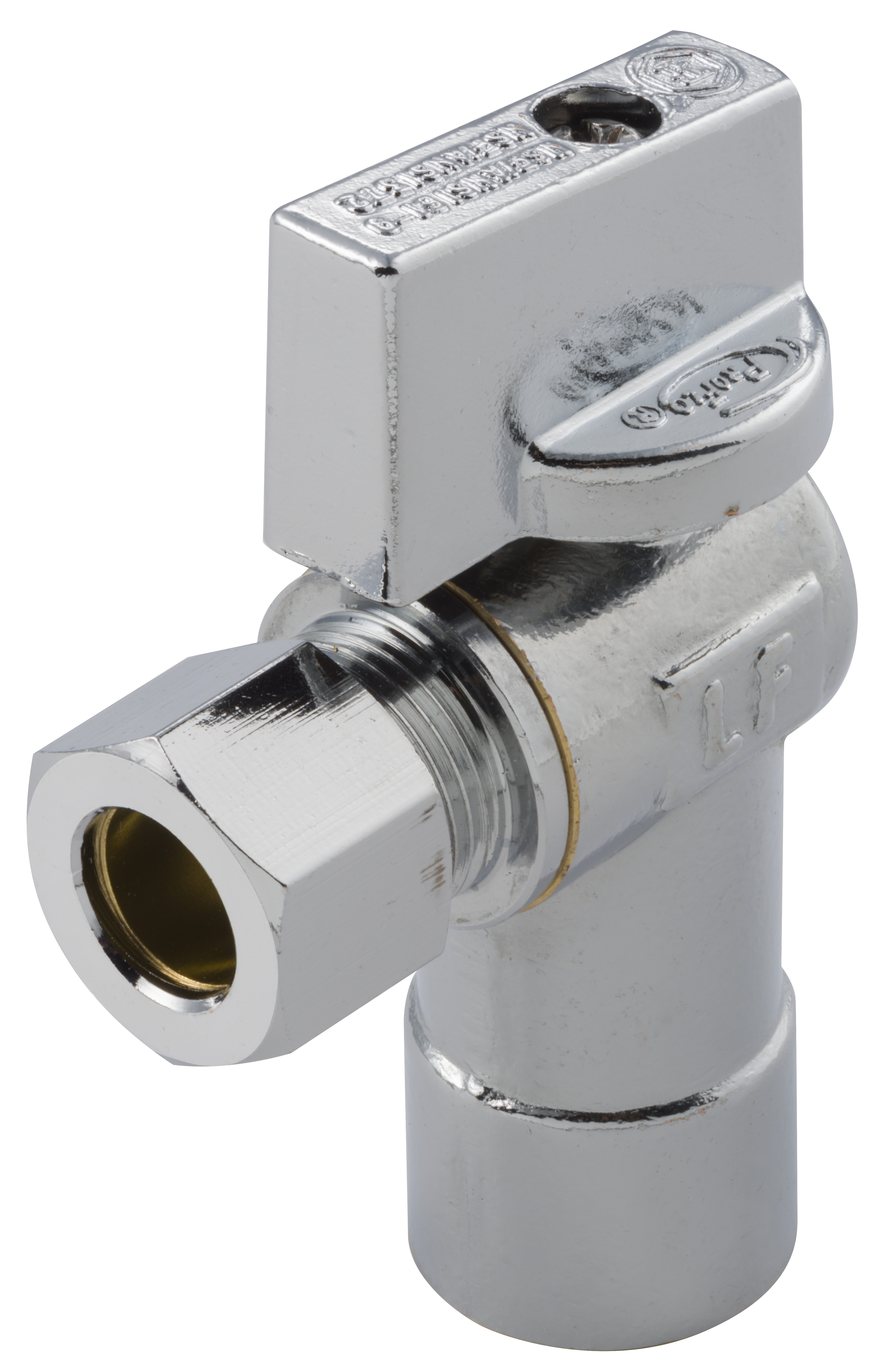 PROFLO PFXQAS32C Lead Free 1/2 in. x 3/8 in. Sweat x Compression Brass Quarter Angle Valve, Chrome Plated