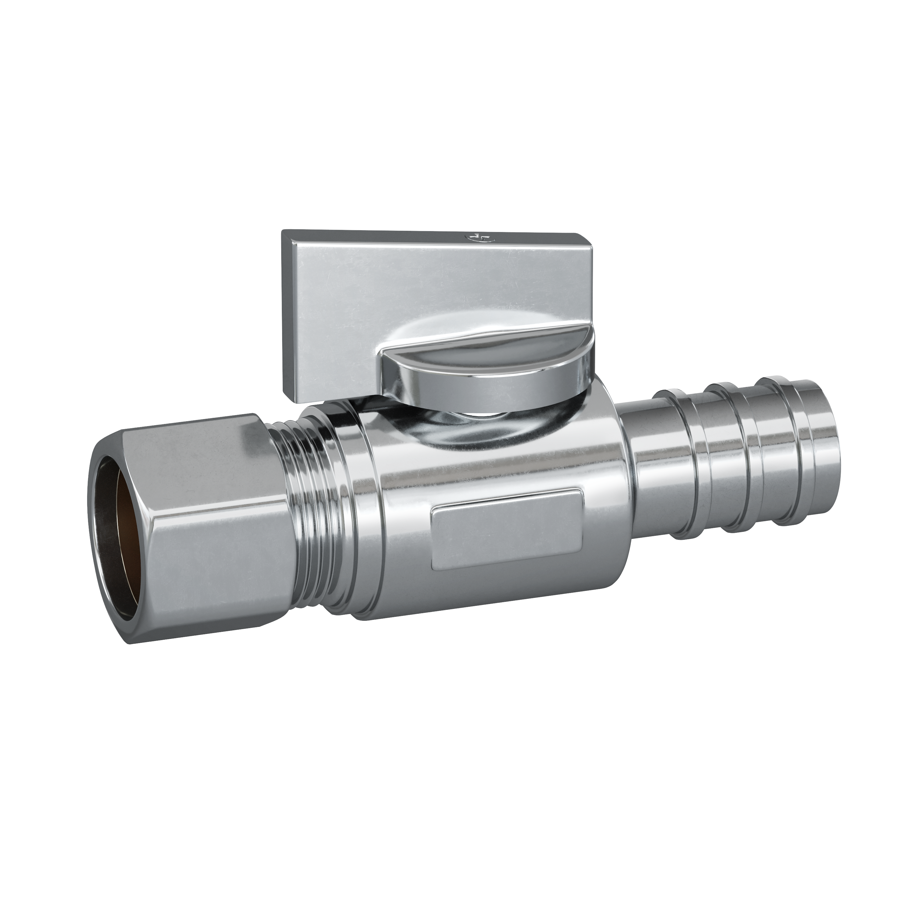 PROFLO PFXQSP32C Lead Free 1/2 in. x 3/8 in. PEX x OD Tube Brass Quarter Turn Straight Supply Stop Valve