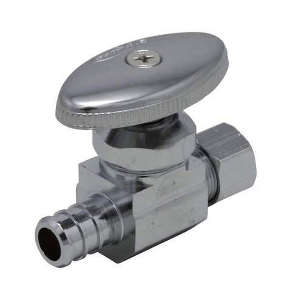 PROFLO PFXSP32C Lead Free 1/2 in. x 3/8 in. PEX x Compression Brass Straight Stop Valve with Multi-Turn Knob Handle