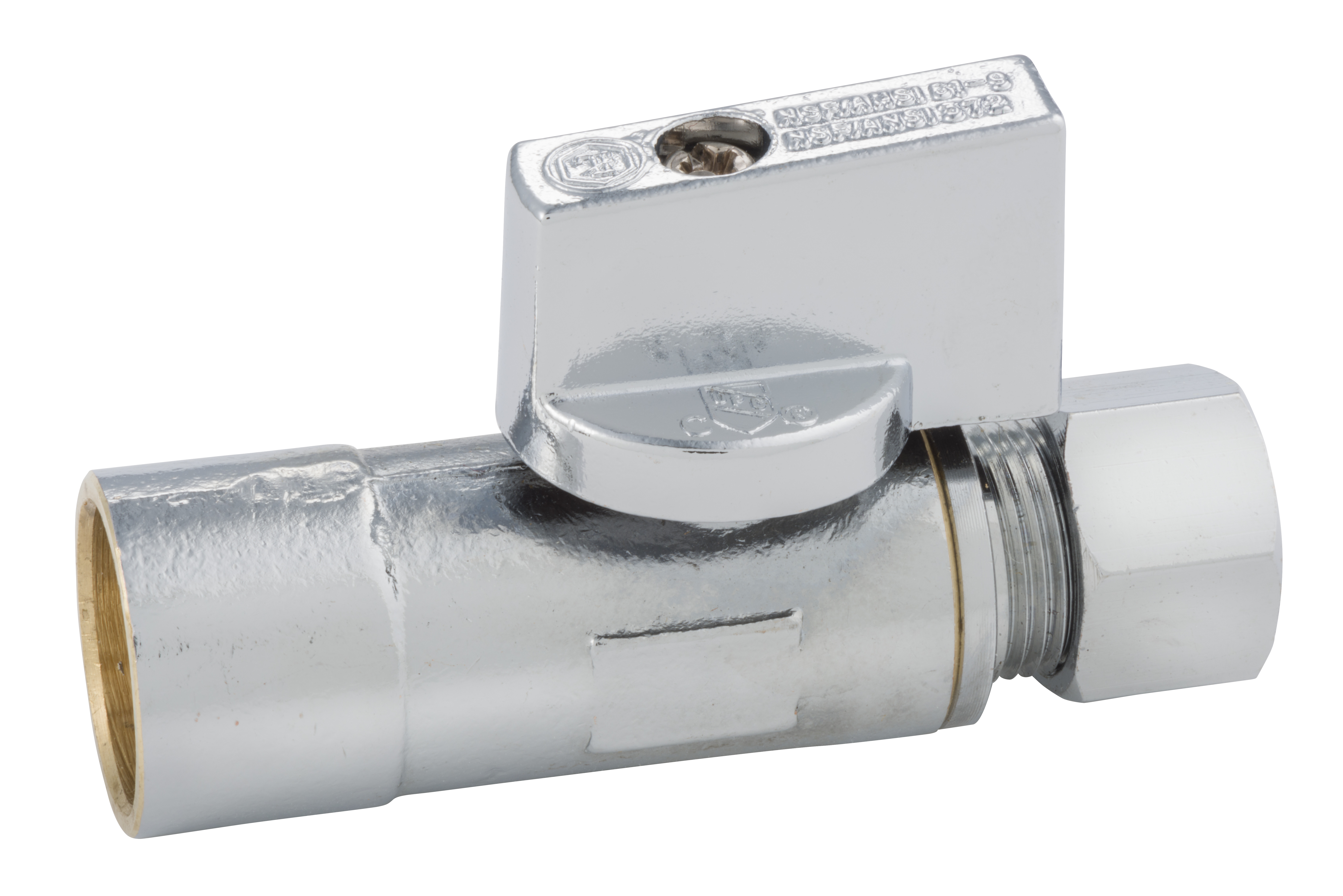 PROFLO PFXQSS32C Lead Free 1/2 in. x 3/8 in. Sweat x Compression Brass Quarter Straight Valve