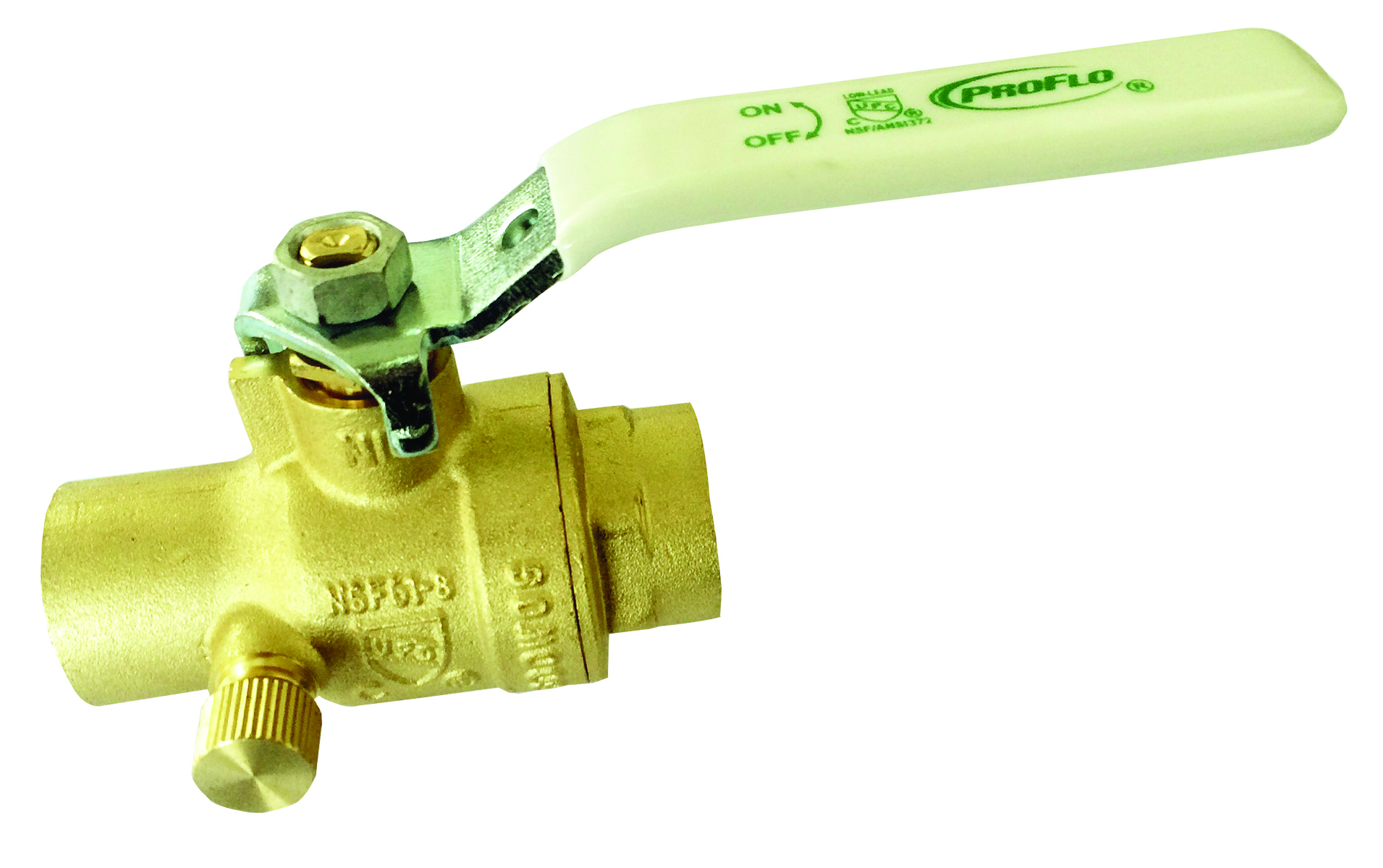 PROFLO PFXR858PD PFXR858 Series Low Lead Compliant 1/2 in. Full Port 2-Piece 6# Brass Sweat x Sweat Ball and Waste Valve