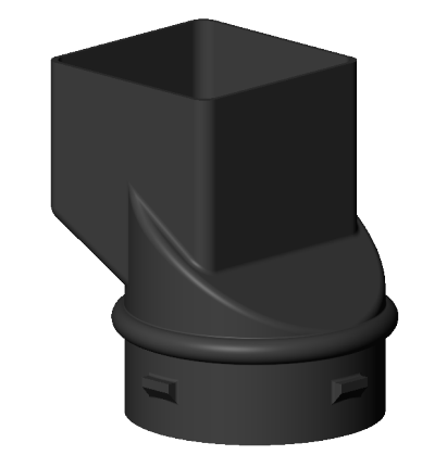 ADPT 100mm(4'') SPOUT 75x75mm(3x3'') BLACK