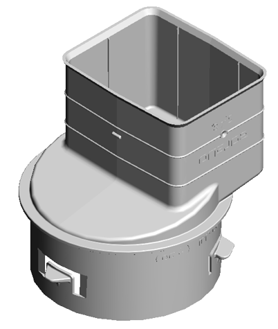 ADPT 100mm(4'') SPOUT 50x75mm(2x3'') WHITE