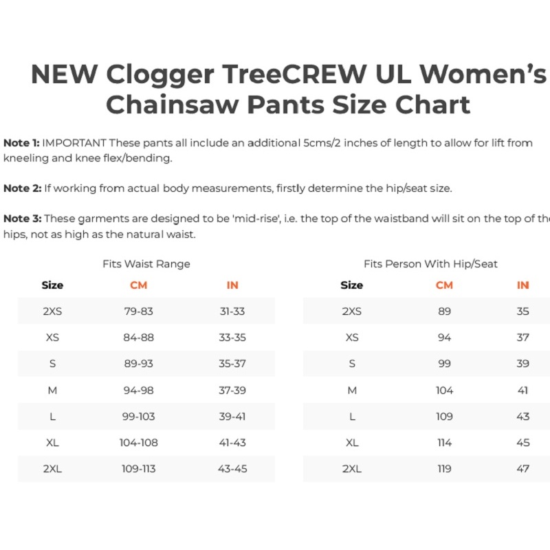 TU11DWXST Clogger TreeCREW UL Women’s Chainsaw Pants RBI