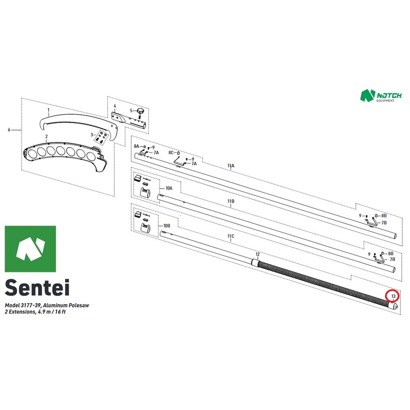 6203163 Notch Sentei 16' Rubber Base Cap RBI