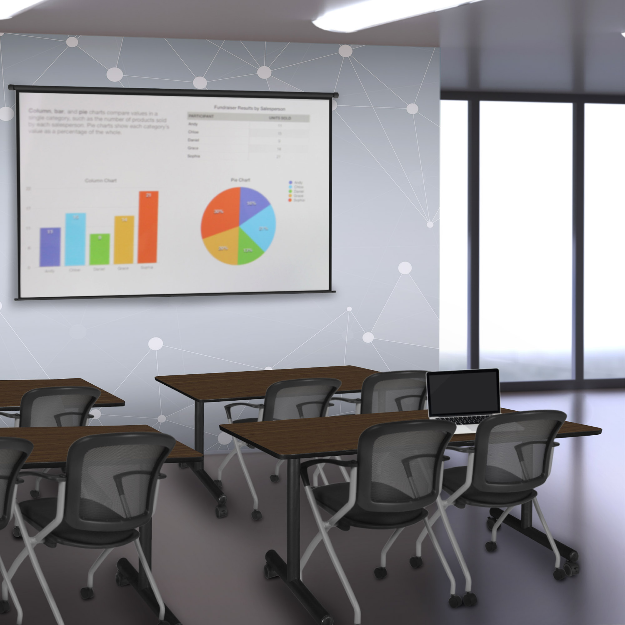 Regency Kobe 48 x 24 in. Mobile TBase Training Table 2 Cadence Nesting Chairs - Picture 18 of 24