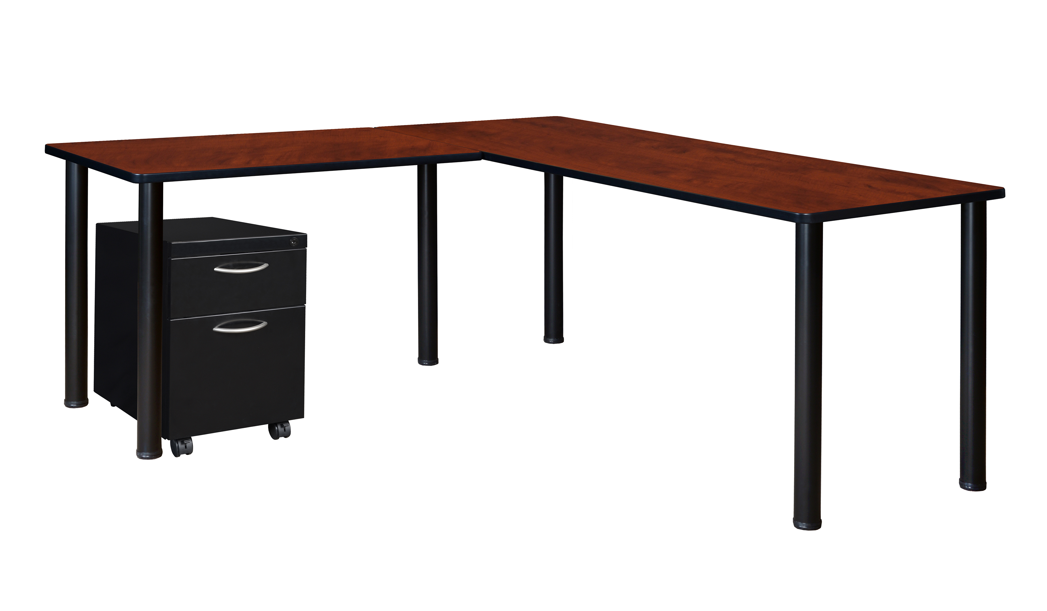 Regency Kee 66 x 66 in. Corner L Shaped Desk with Pedestal Drawer - Picture 5 of 32