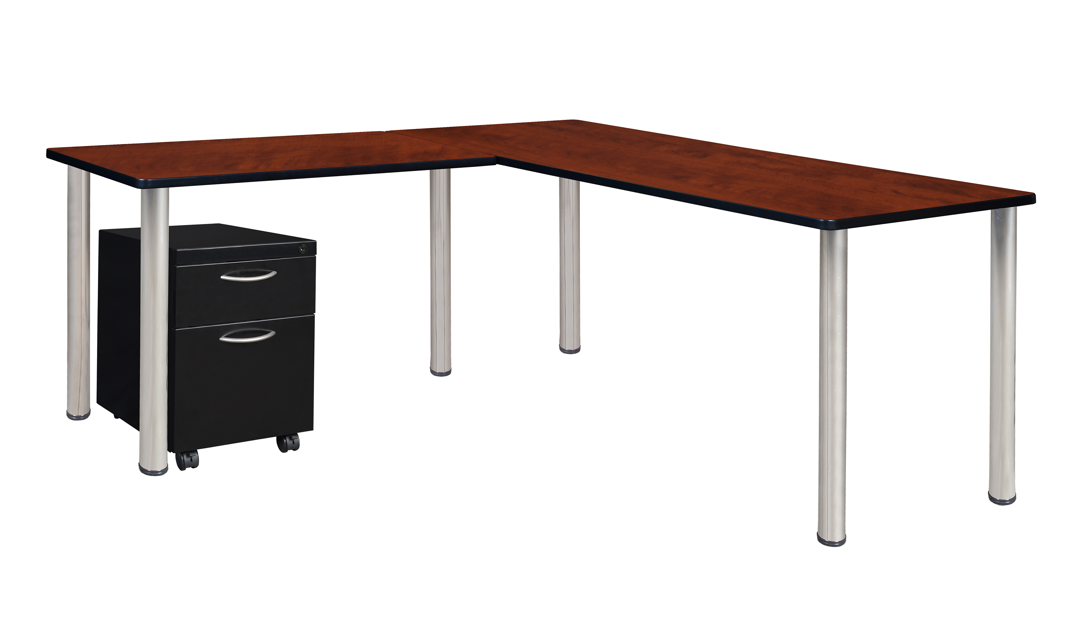 Regency Kee 66 x 66 in. Corner L Shaped Desk with Pedestal Drawer - Picture 17 of 32