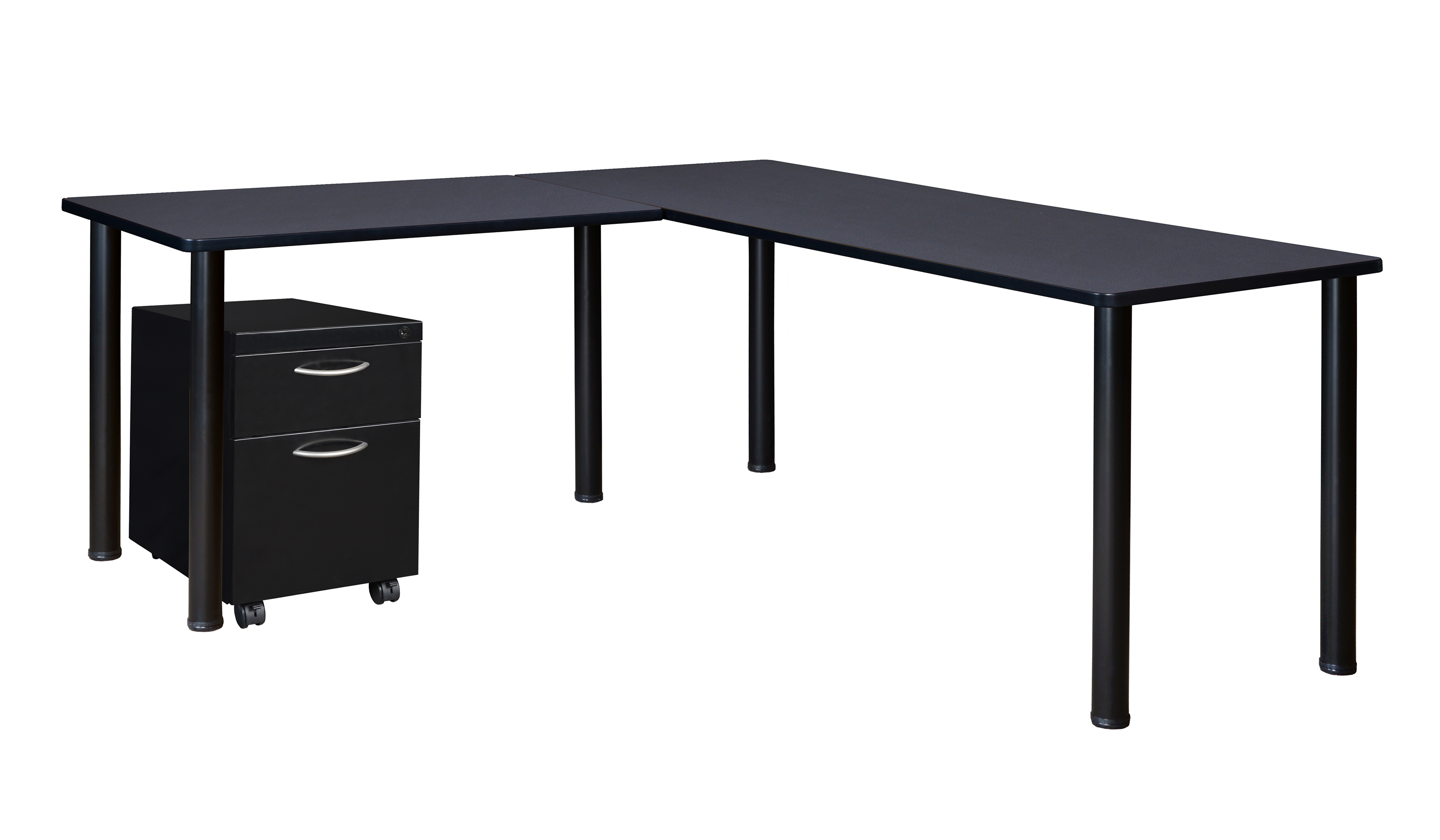 Regency Kee 66 x 66 in. Corner L Shaped Desk with Pedestal Drawer - Picture 9 of 32