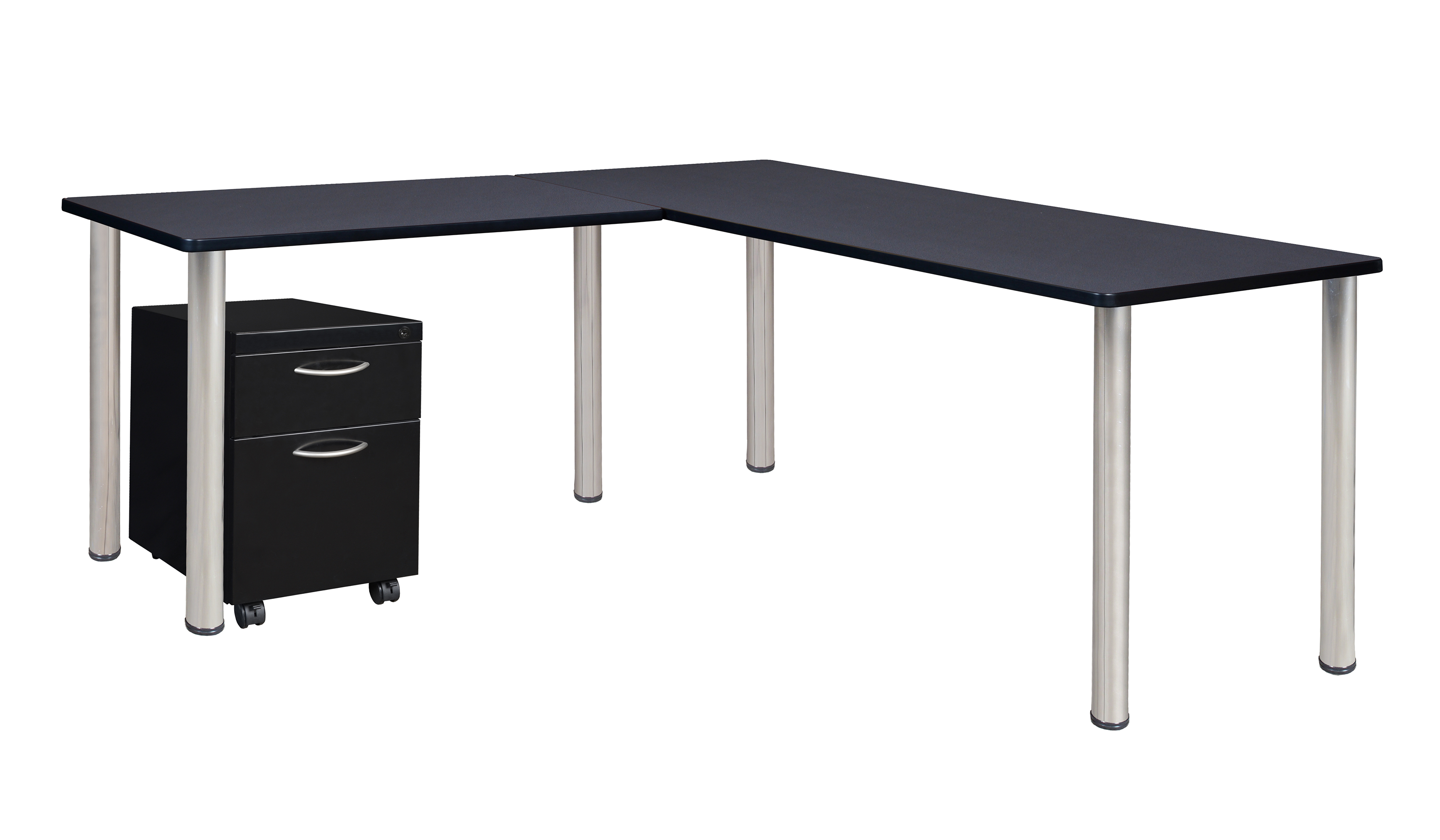Regency Kee 66 x 66 in. Corner L Shaped Desk with Pedestal Drawer - Picture 21 of 32