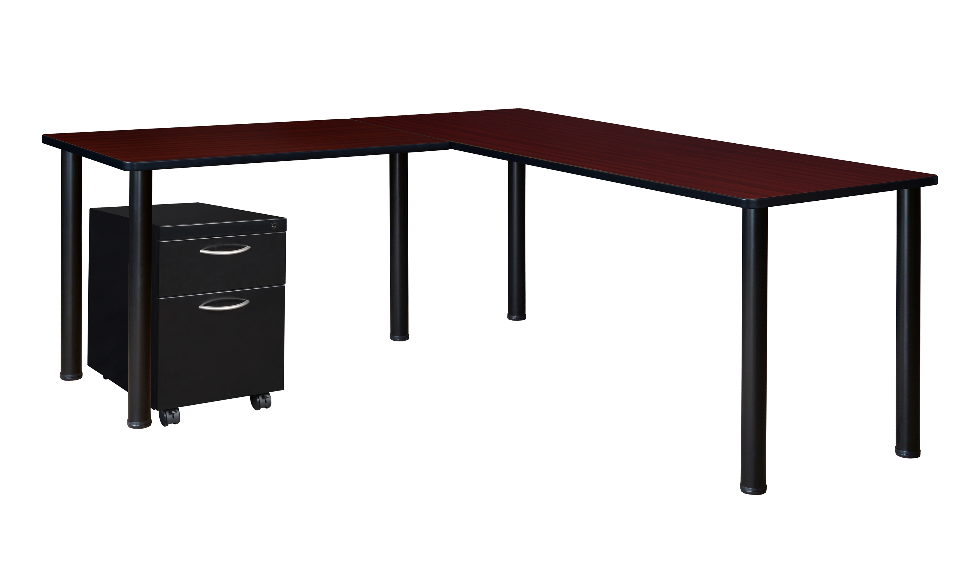 Regency Kee 66 x 66 in. Corner L Shaped Desk with Pedestal Drawer - Picture 13 of 32
