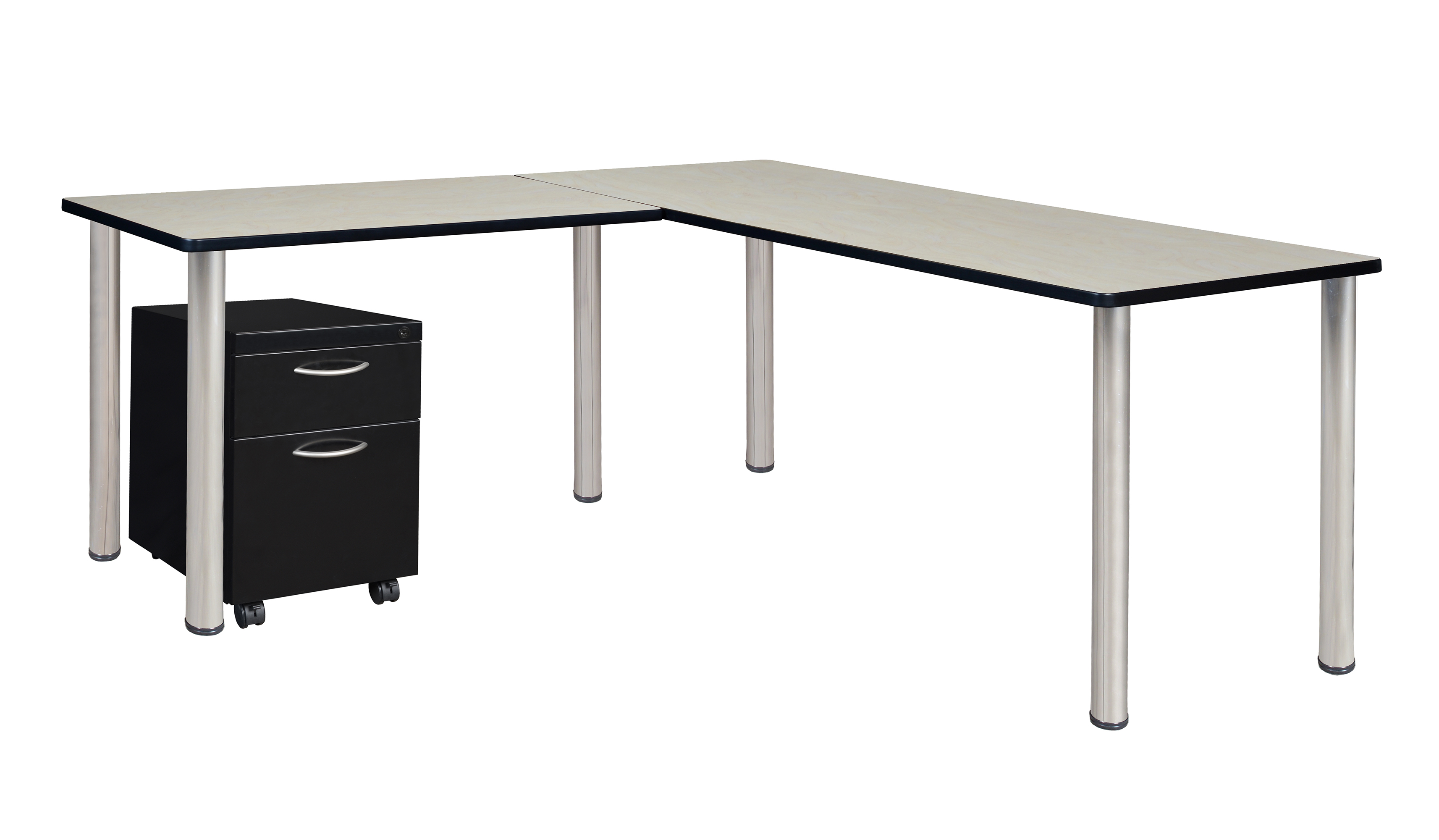 Regency Kee 66 x 66 in. Corner L Shaped Desk with Pedestal Drawer - Picture 29 of 32