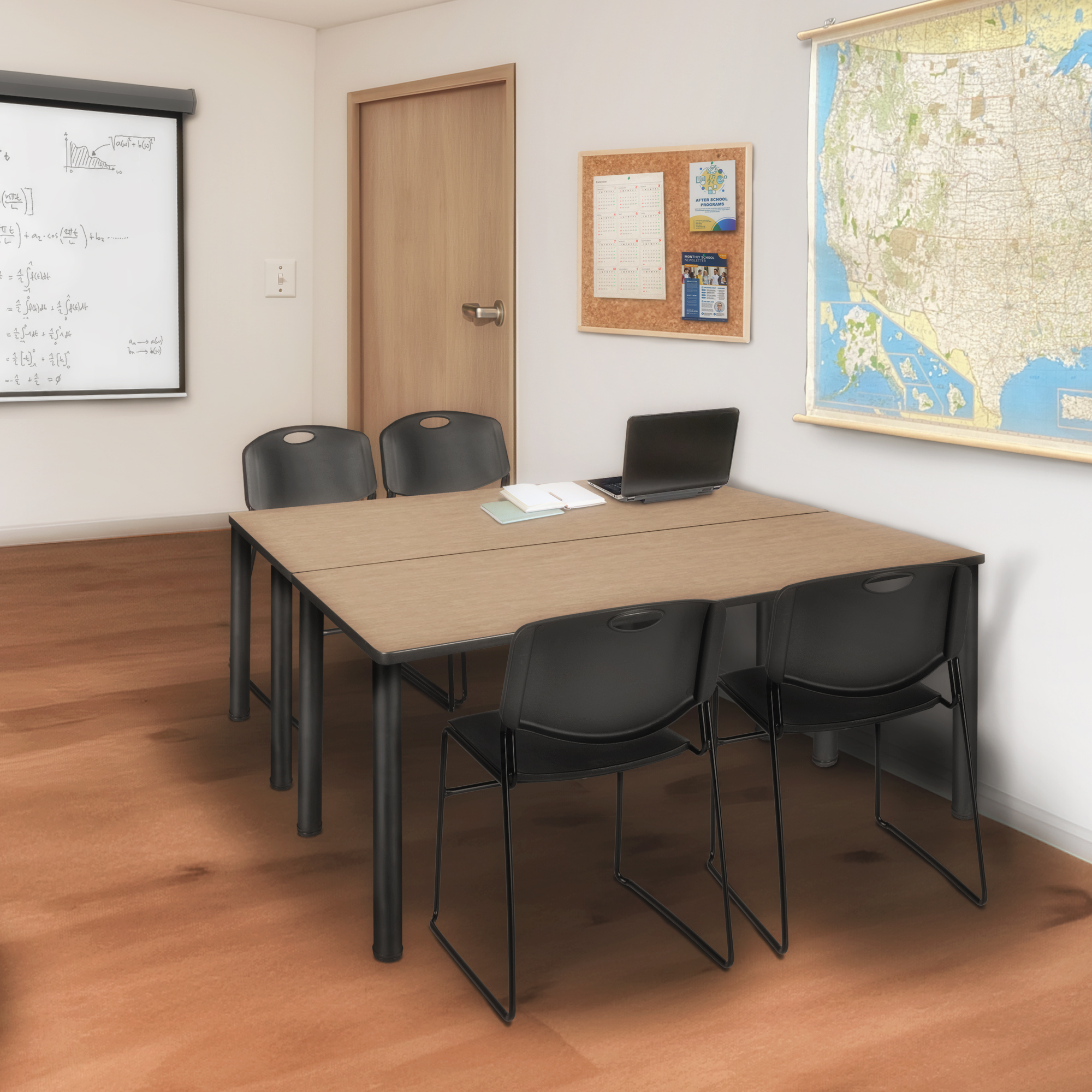 Regency Kee 60 x 24 in. Training Table Top Black Legs & 2 Zeng Chairs - Picture 82 of 116