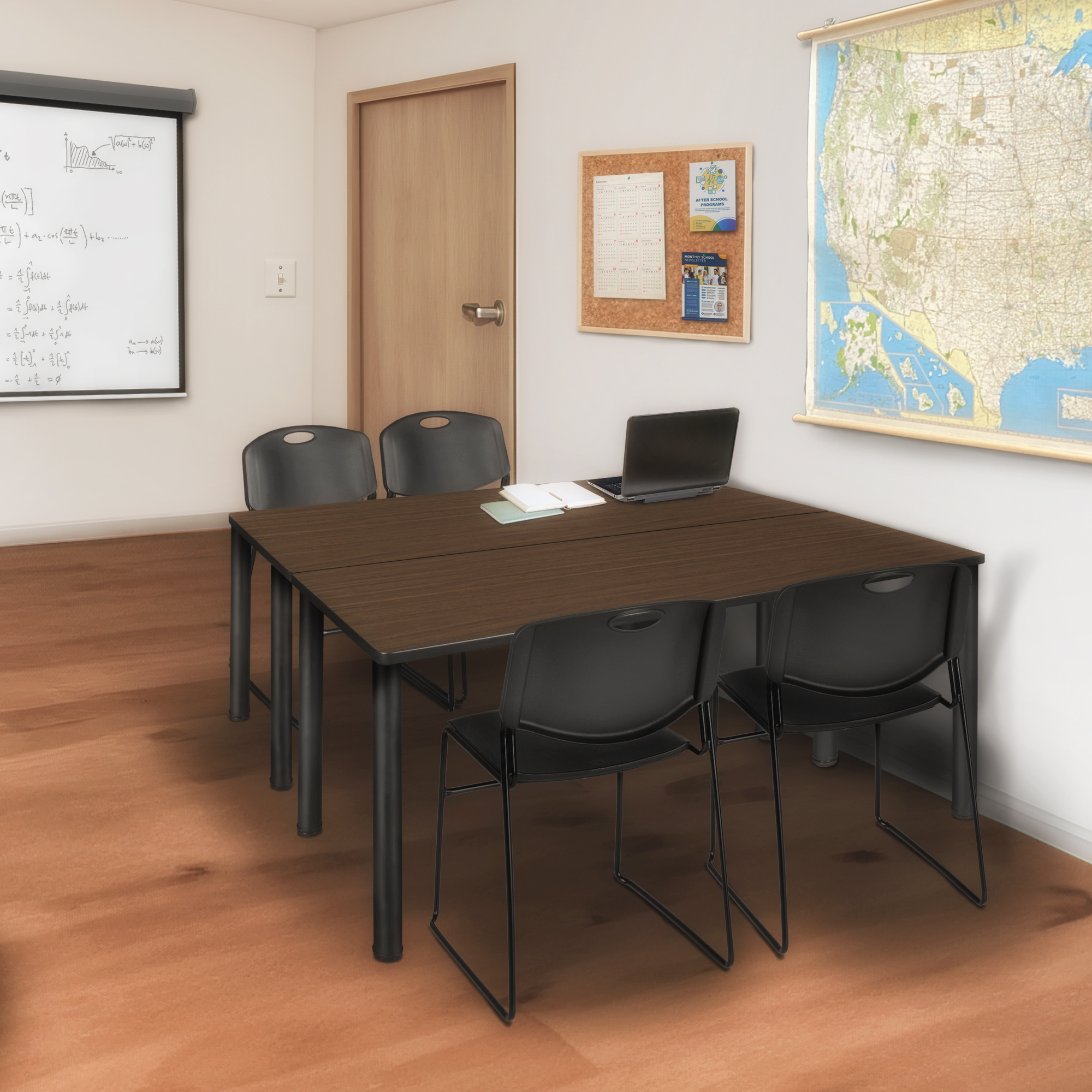 Regency Kee 60 x 24 in. Training Table Top Black Legs & 2 Zeng Chairs - Picture 78 of 116