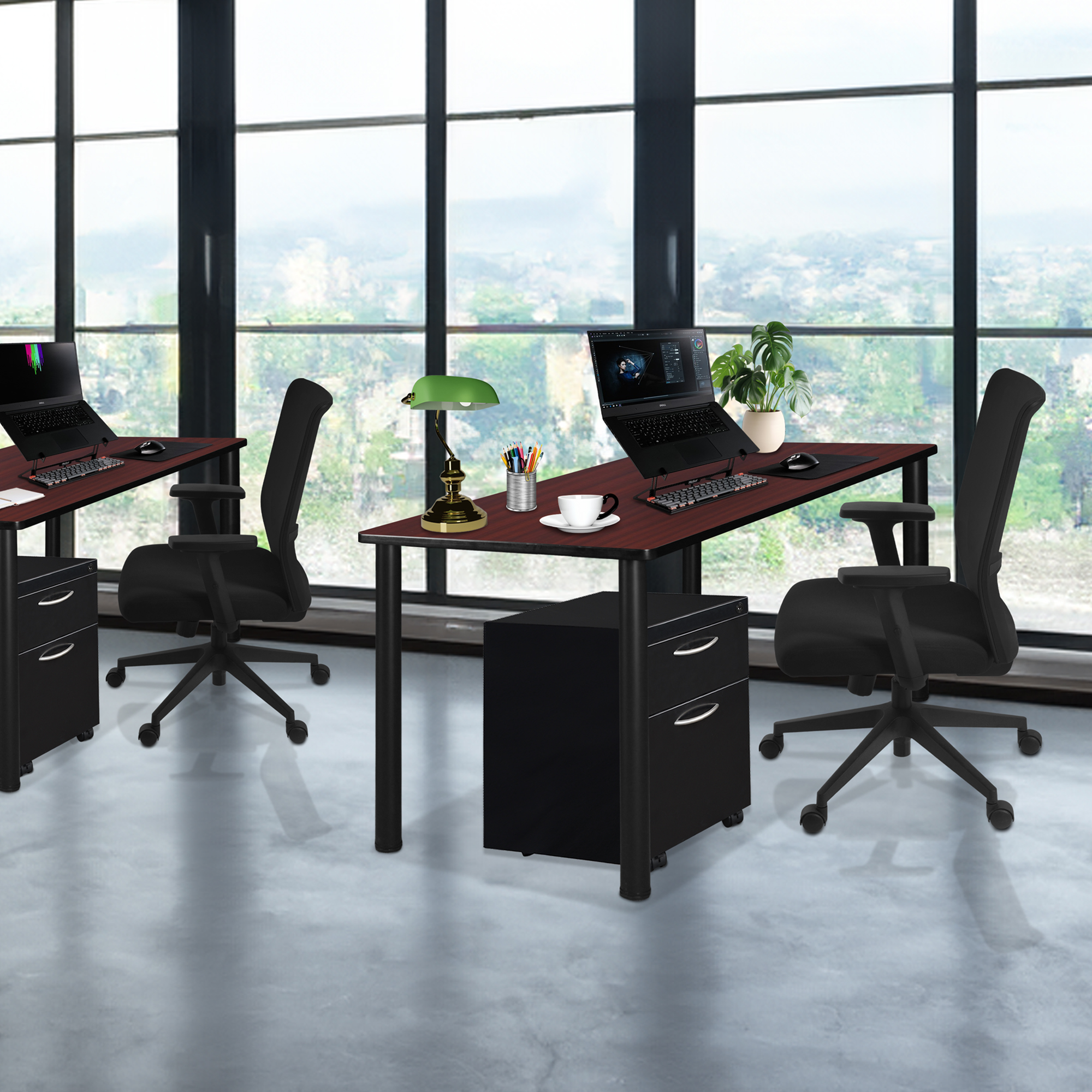 Regency Kee 60 x 24 in. Office Desk Table with Mobile Pedestal Drawer - Picture 9 of 24